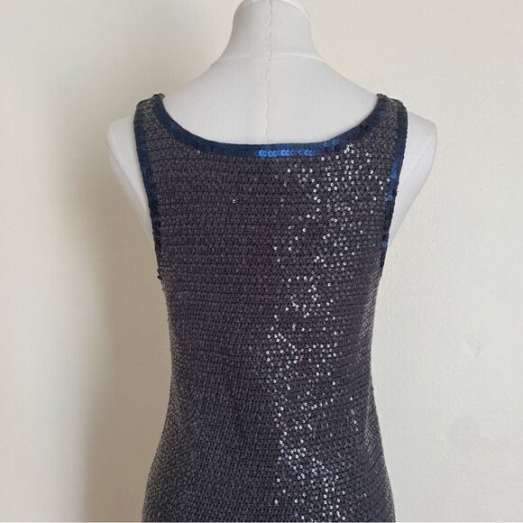 Iisli Knit Gray & Navy Sequin Mini Cocktail Dress Size Small - Picture 7 of 12